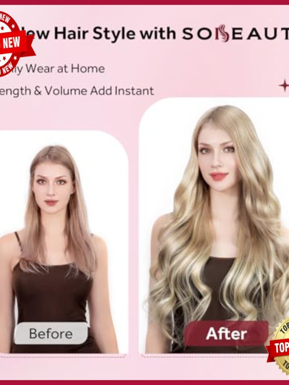 Silky Remy Human Hair Clip-In Extensions, 20 Inch, 120g, 7 Pieces - Picture 5 of 6